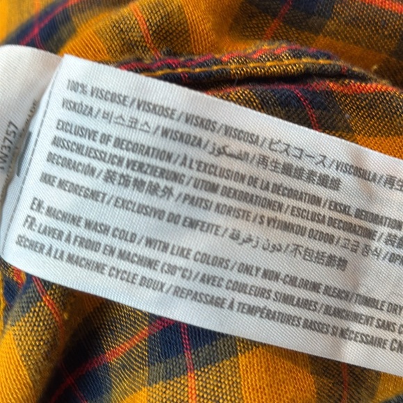 Abercrombie & Fitch Women’s Rust Orange Plaid Flannel Shirt W/Embroidere… - Picture 6 of 8